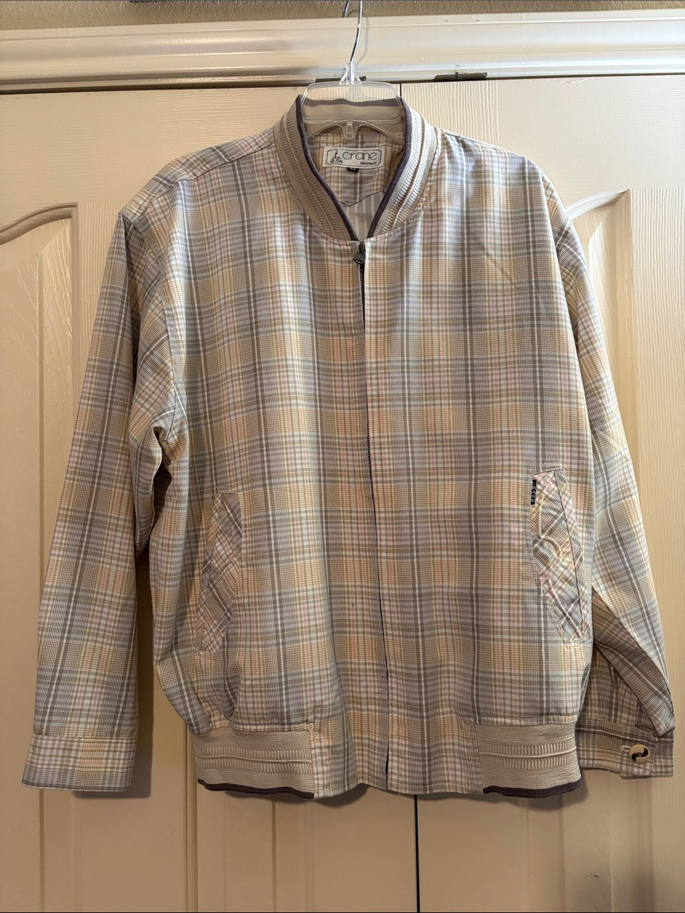 Vintage Crane Original Plaid Bomber Jacket